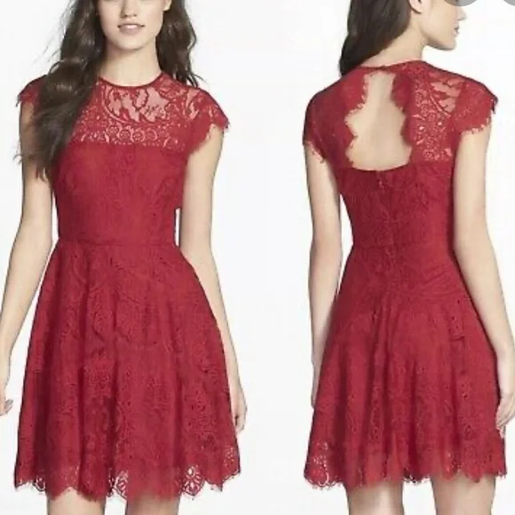 BB Dakota - Crimson Red Rihanna Lace Dress